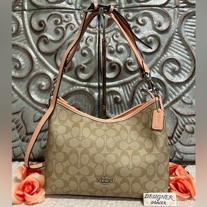 Coach Laurel Signature Coated Canvas Shoulder Bag CR149 Multi Tan & Peach